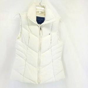 TOMMY HILFIGER White Puffer Down Feather Vest